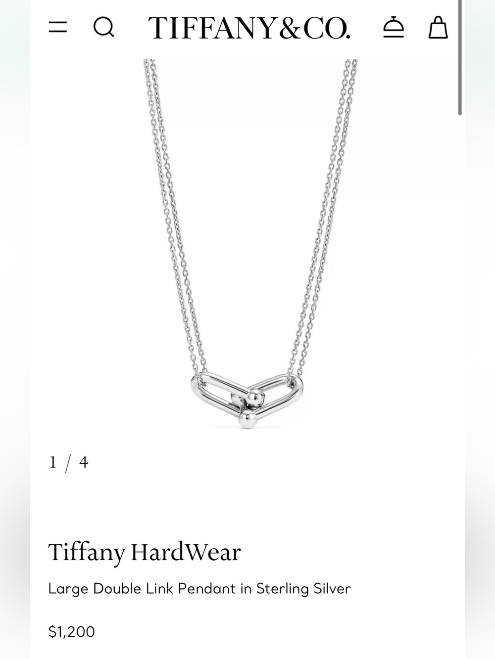 Tiffany HardWear Large Double Link Pendant in Sterling Silver